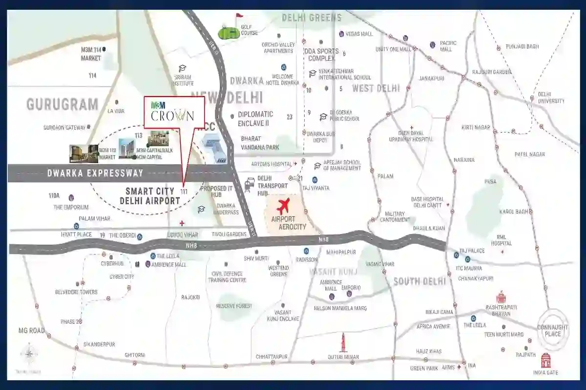 M3M-Crown-Location-Map